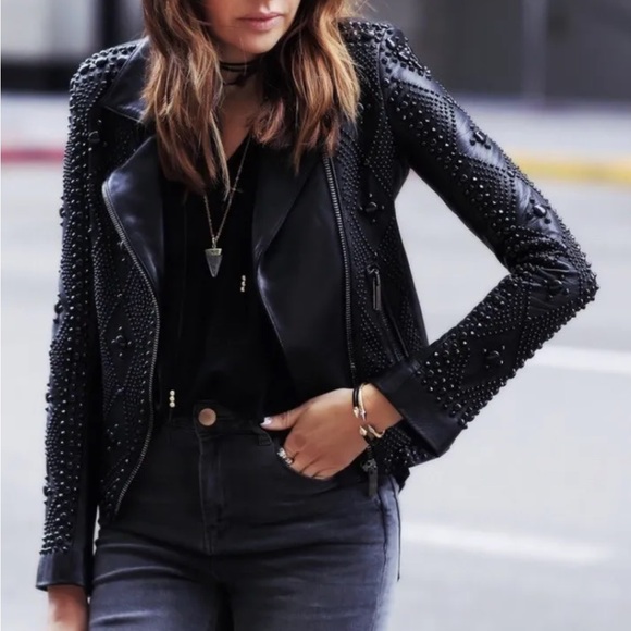 NOUR HAMMOUR Saturday leather jacket - Picture 3 of 10